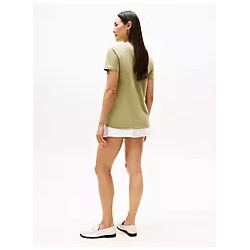 Embroidered Flag Stripe Logo T-Shirt