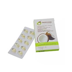 Кокосовое масло в мягких капсулах от Tropicana 10 шт / Tropicana cold pressed coconut oil 10 caps