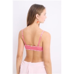 Sujetador top algodón copas extraíbles rosa