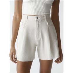 DENIM BERMUDA SHORTS WITH DARTS