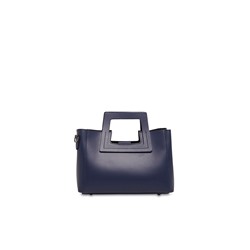 Bolso de piel y neceser Jini Azul marino