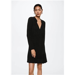 Vestido corto textura -  Mujer | MANGO OUTLET España