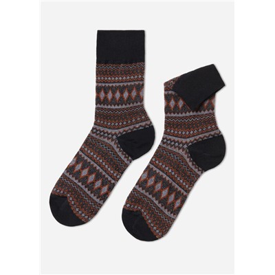 Kurze Herren-Baumwollsocken mit Muster