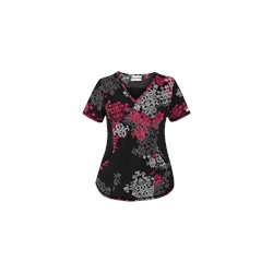 UA Exotica Black Print Scrub Top