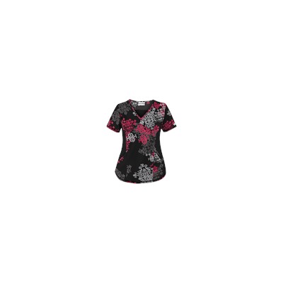 UA Exotica Black Print Scrub Top