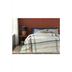 English Home Modern Frame Waffle Çerçeveli Tek Kişilik Battaniye 150x200 Cm Gri-bej 10036802
