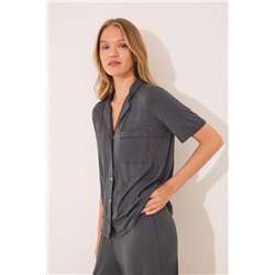 Pijama camisero Capri viscosa gris