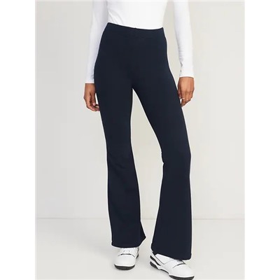 High-Waisted Fleece-Lined Flare Leggings for Women