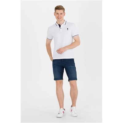 Erkek Beyaz Basic Polo Yaka Tişört