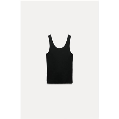 MERCERISED THREAD RIBBED T-SHIRT
