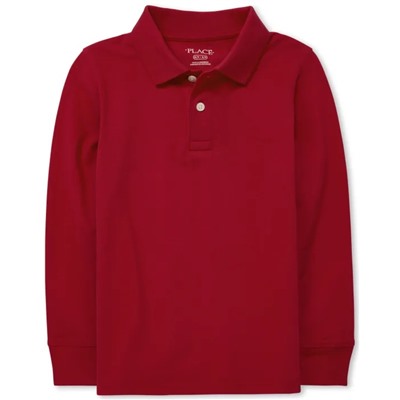 Boys Uniform Long Sleeve Pique Polo