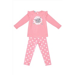 Denokids Kuzucuk Kız Bebek Pembe Tunik Tayt Takım CFF-23S1-109