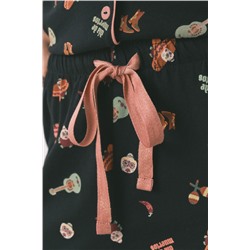 Pijama camisero algodón "Día de muertos" negro