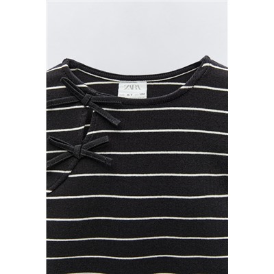 STRIPED RIBBON RIB T-SHIRT