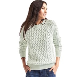Wavy cable knit sweater
