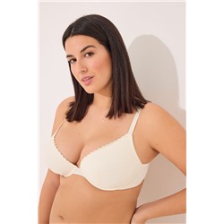 GORGEOUS Sujetador push up encaje y micro marfil