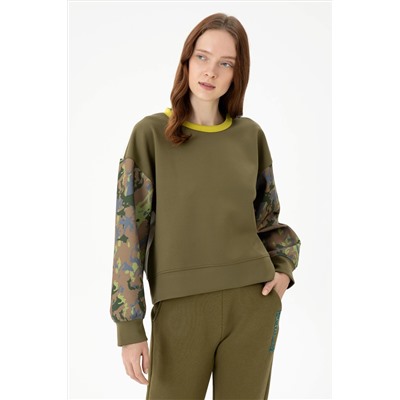 Kadın Haki Sweatshirt
