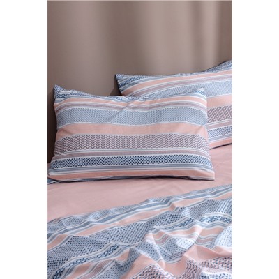 Favor King Size %100 Pamuk Ranforce Baskılı Nevresim Takımı - Mavi