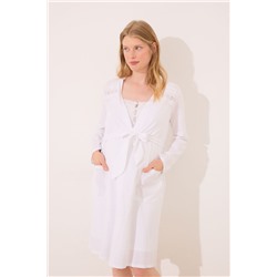Bata midi "maternity" blanco