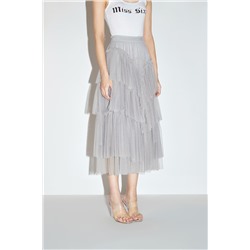 Falda avolantada Gris