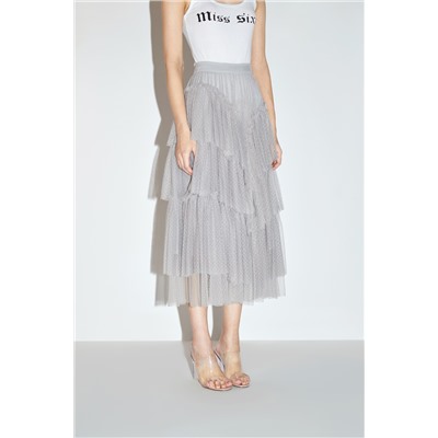 Falda avolantada Gris