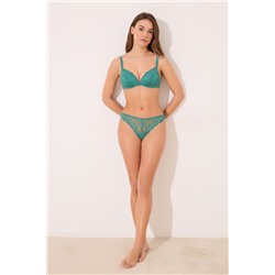 Tanga clásico encaje verde
