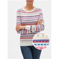 Pattern Crewneck Sweater