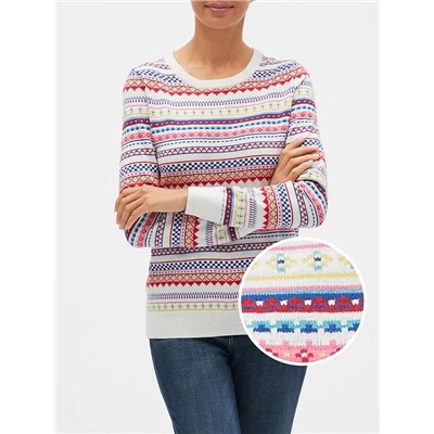 Pattern Crewneck Sweater