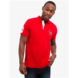 MULTI COLOR BIG LOGO SOLID POLO SHIRT