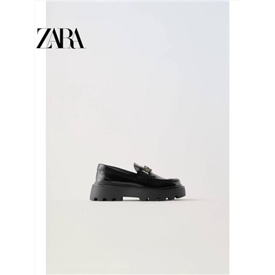 ZARA  😍 официальный сайт⚡️ лакированные лоферы    для маленьких модниц со  скидкой  44🛍    ✅Цвет: на фото     ✅Материал: pu