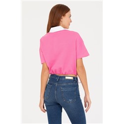 Kadın Pembe Polo Yaka Tişört