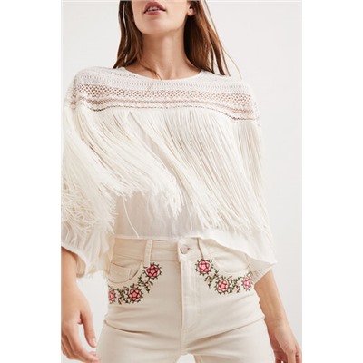 Blusa boho flecos