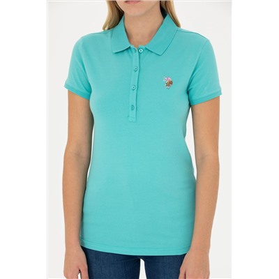 Kadın Mint Polo Yaka Tişört