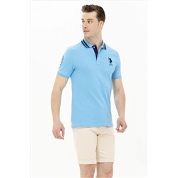 Erkek Turkuaz Basic Polo Yaka Tişört