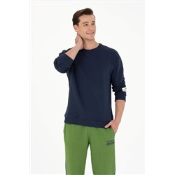 Erkek Lacivert Bisiklet Yaka Comfort Sweatshirt