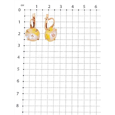 Серьги из золочёного серебра с кристаллами Swarovski Солнечный свет 925 пробы с-002з-001L141D