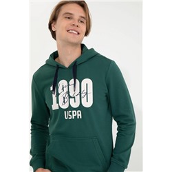 Erkek Yeşil Kapüşonlu Sweatshirt