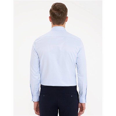 Açık Mavi Slim Fit Uzun Kollu Gömlek