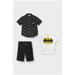 Batman - Set - Hemd, Kurzarmshirt und Shorts - 3 teilig