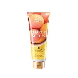 Японское молочко для тела Aroma Resort "Happy sweet peach" с ароматом персика от Kracie 220 гр / Kracie Aroma Resort Body Milk Happy Sweet Peach 220g