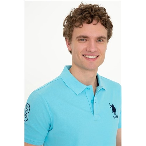 Erkek Turkuaz Polo Yaka T-Shirt Размер S