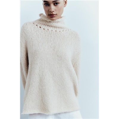 SWEATER WITH ROLLED-UP DETAIL