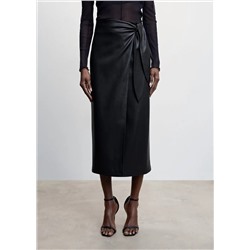 Falda cruzada efecto piel -  Mujer | MANGO OUTLET Melilla