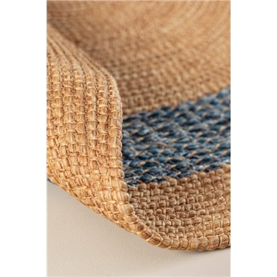 Vernal Yuvarlak Kilim - Naturel/Mavi - 100 cm