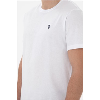 Erkek Regular Fit Bisiklet Yaka Beyaz Basic Tişört