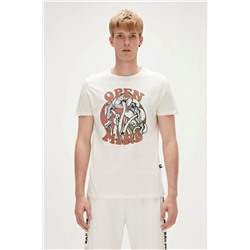 Bad Bear, Open Mind T-shirt Marshmallow Beyaz Baskılı Erkek Tişört
