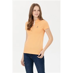 Kadın Turuncu Basic Polo Yaka Tişört
