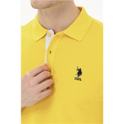 Erkek Koyu Sarı Basic Polo Yaka Tişört