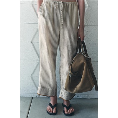 ZW COLLECTION CONTRAST PYJAMA-STYLE TROUSERS