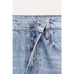 ZW COLLECTION STRAIGHT COATED-EFFECT MID-WAIST JEANS